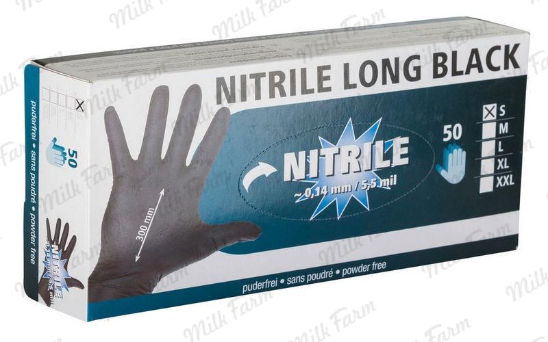 Перчатки нитриловые Long Black